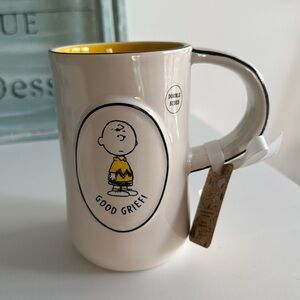 Peanuts Rae Dunn CHARLIE BROWN "Good Grief" 3D Yellow Mug CELEBRATING 75 Yrs